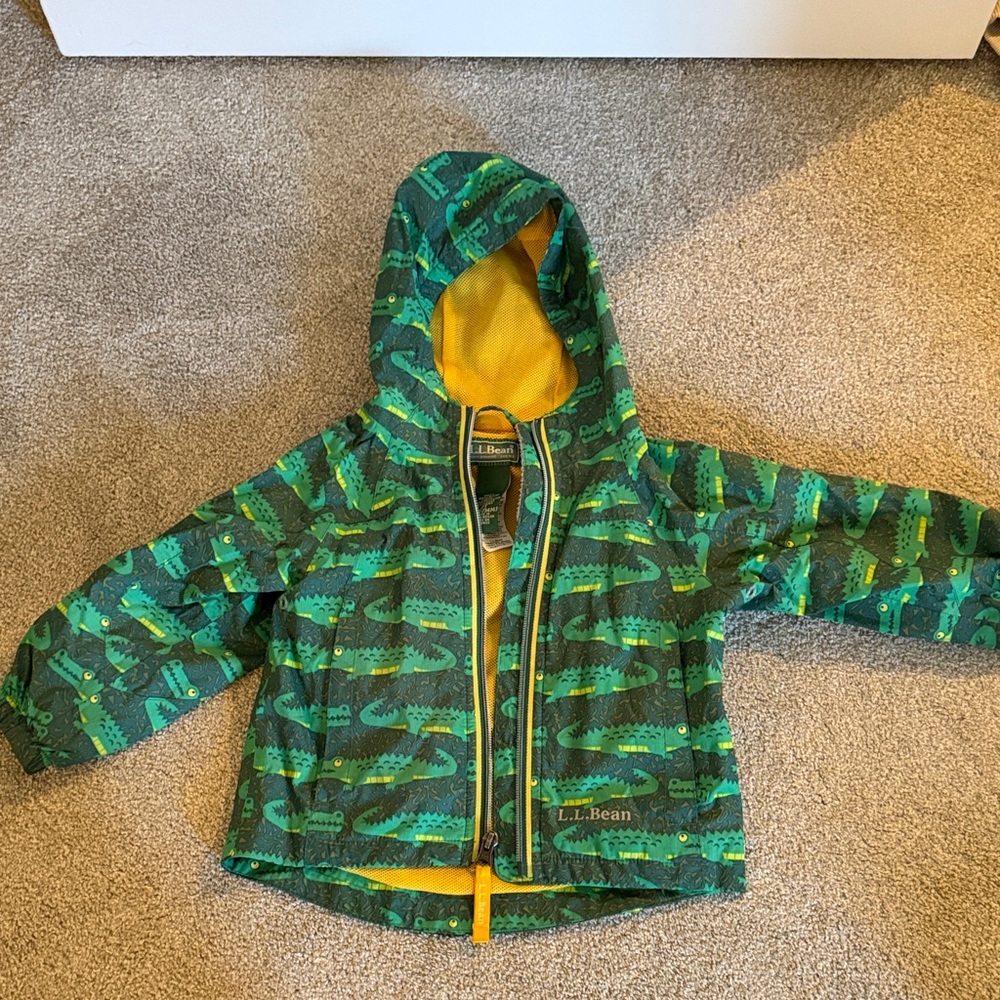 L.L. Bean Kids' Green and Yellow Alligator Jacket